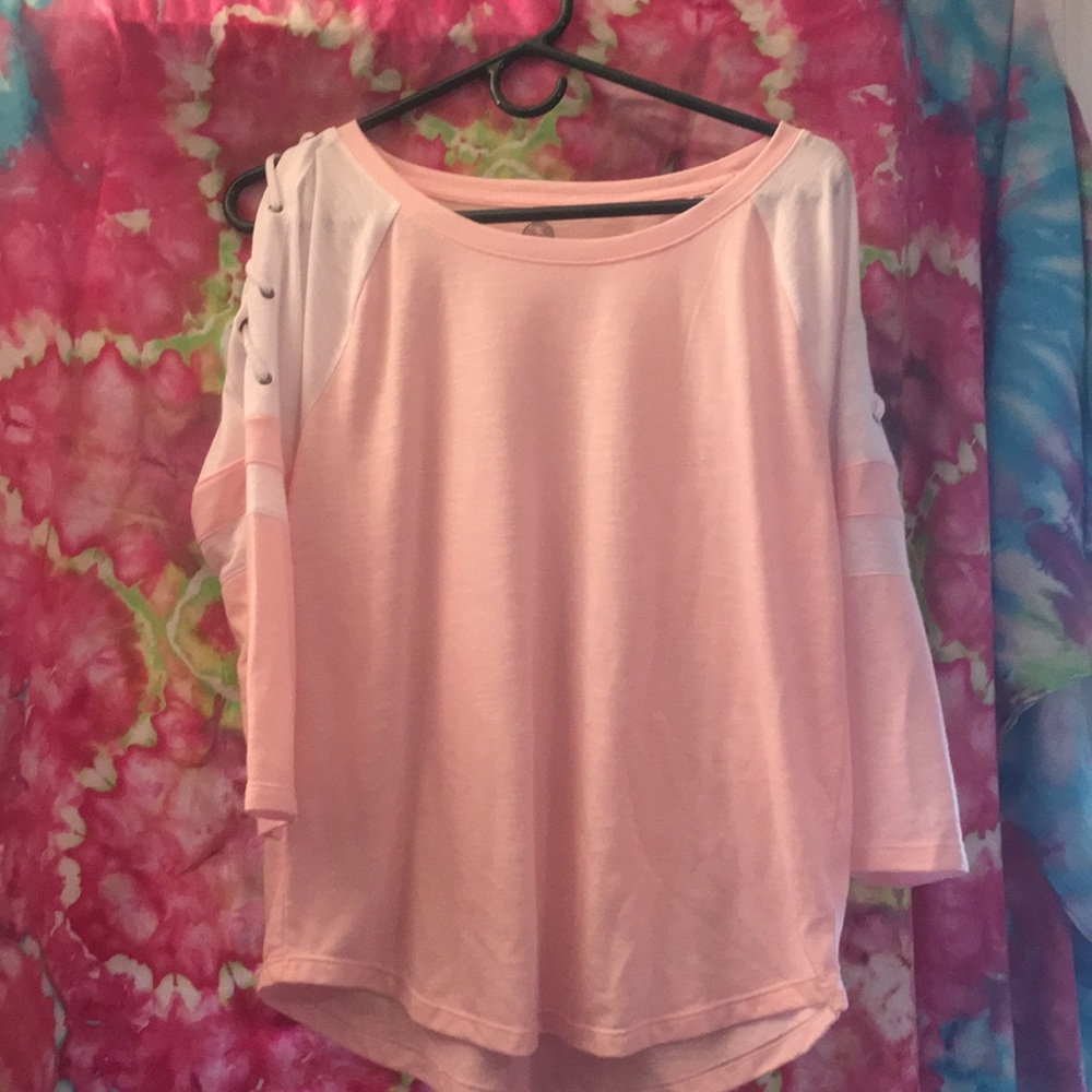 Pink and white t shirt